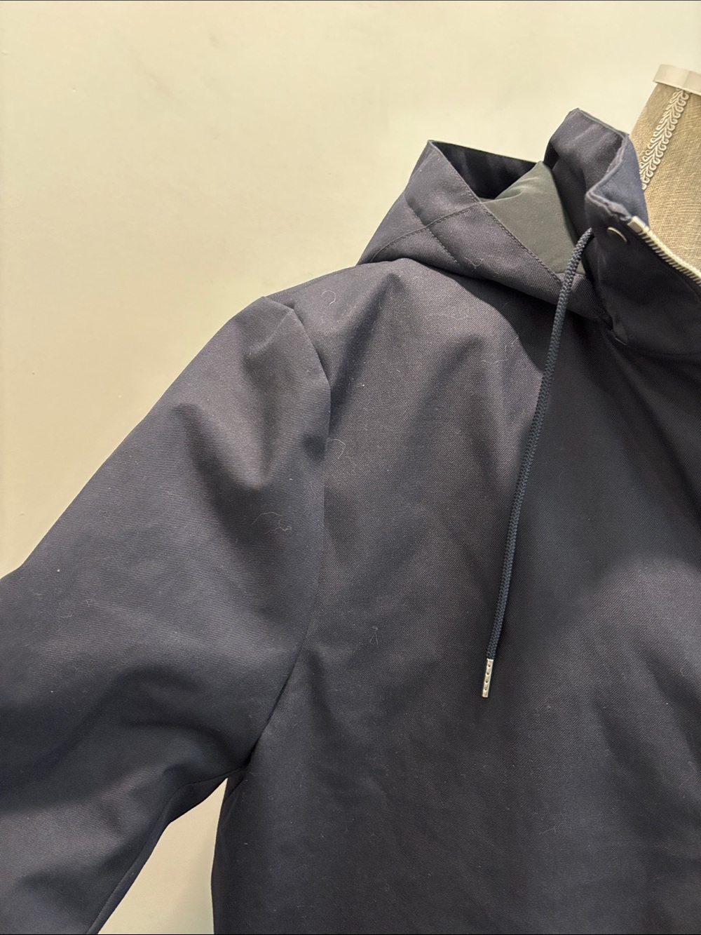 Sandro Navy Technical Hooded Wool Blend Parka NWT Quilted Lining XL - Picture 9 of 16